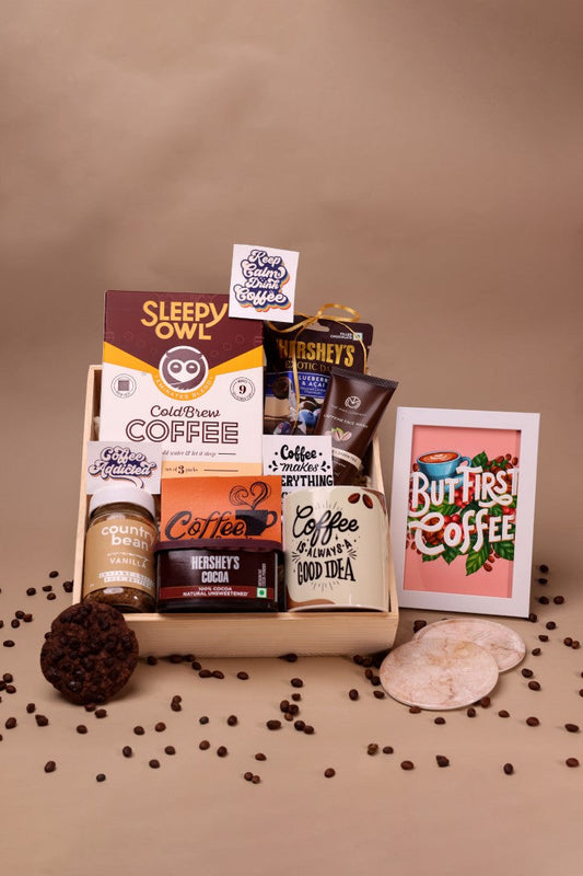The Coffee Edit Gift Hamper – Caffeine-Lover Gift Box Kerala | Eternal Flowers