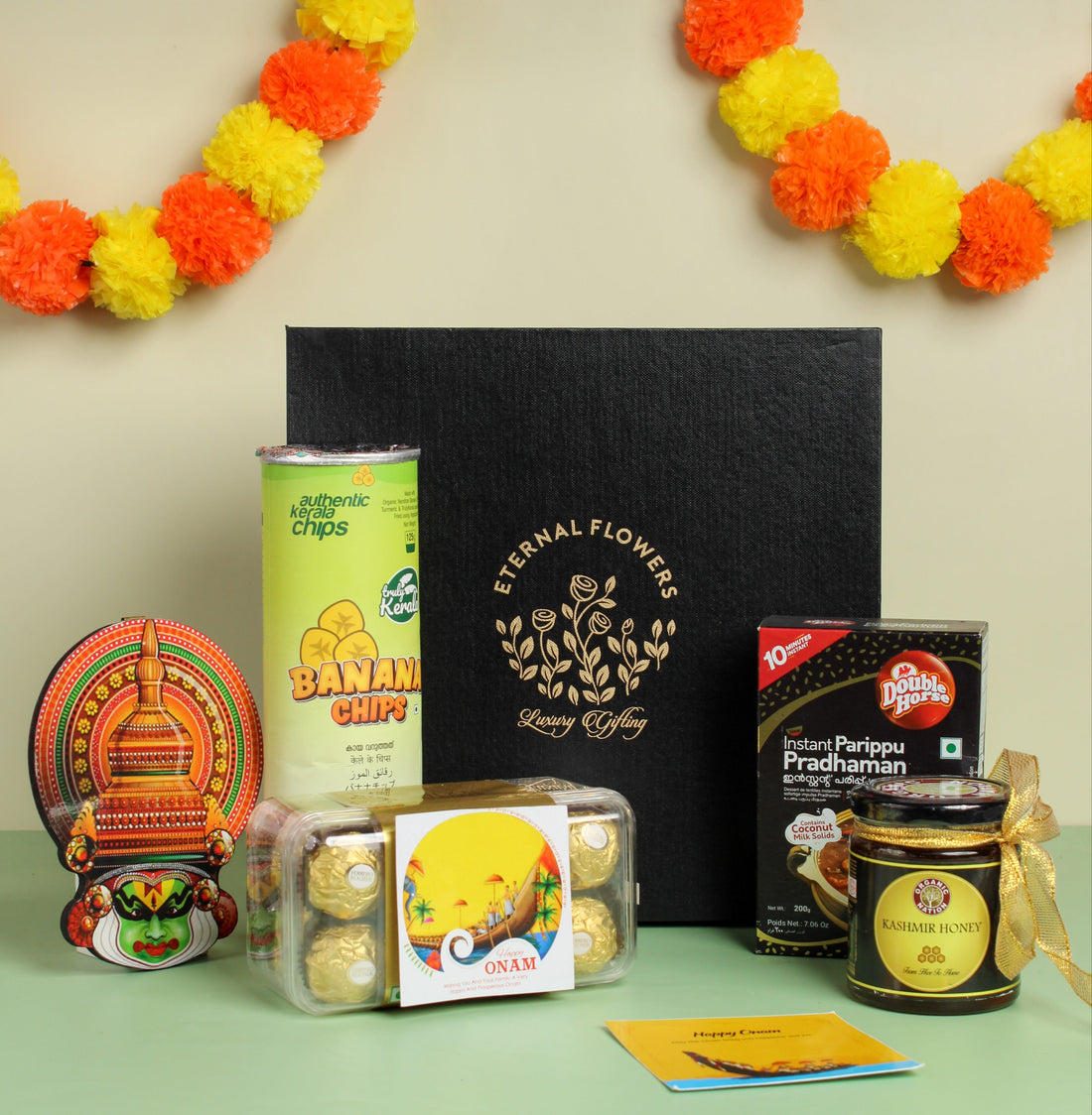 Kathakali Kerala Onam Gift Hamper – 2025 Corporate Gifts Kochi | Eternal Flowers