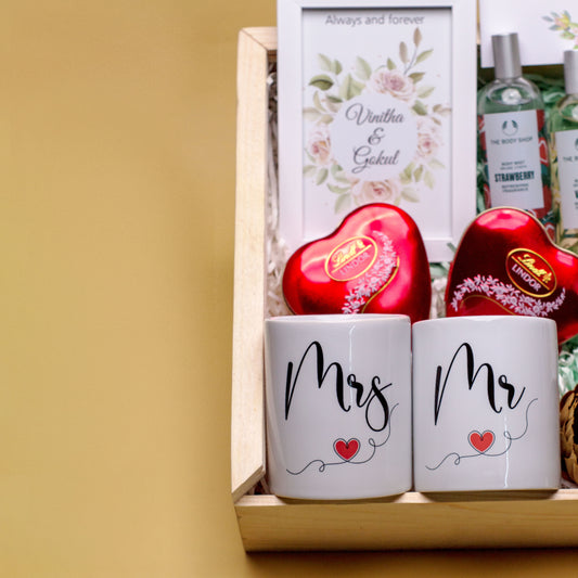 Mr & Mrs Customized Ceramic Coffee Mug, Set of 2 | Personalized Love