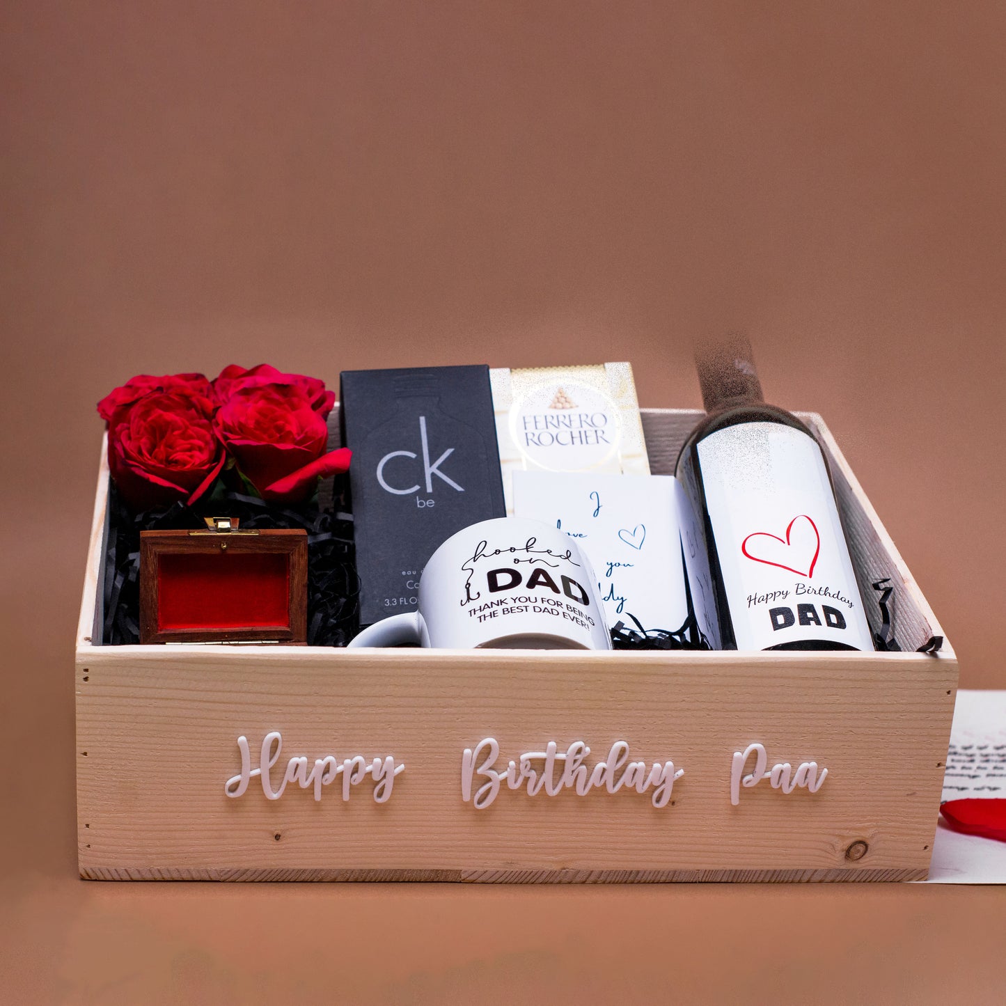 Packaged in Premium Wooden Tray with Red Roses | Elegance Redefined
