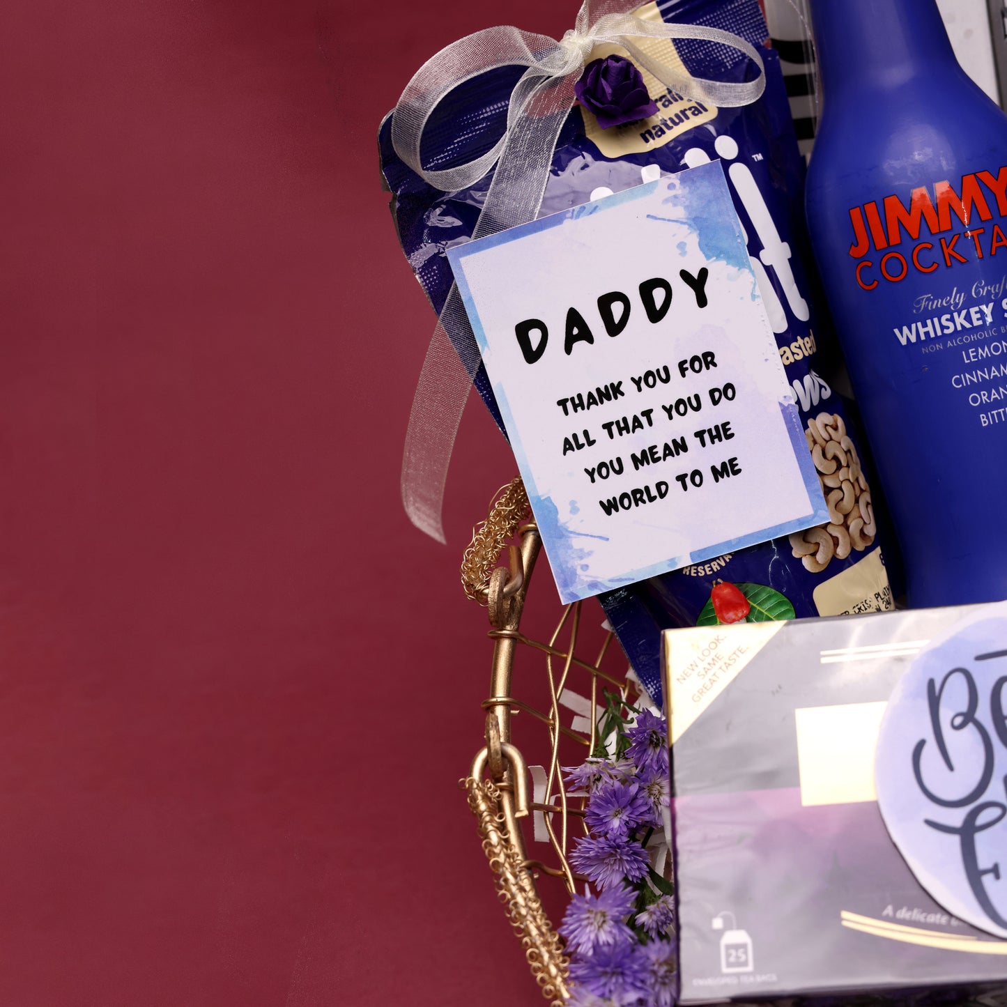 Packaged in Premium Metal Basket with Flowers | Elegance Redefined