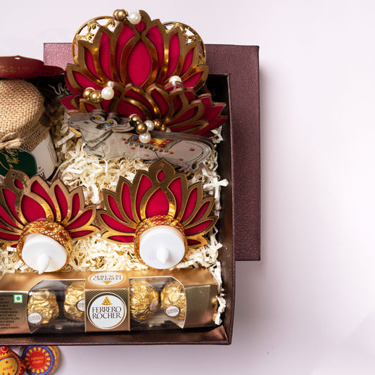 Lotus Tealight Diya Candle Holder, Set of 2 | Elegant Diwali Décor