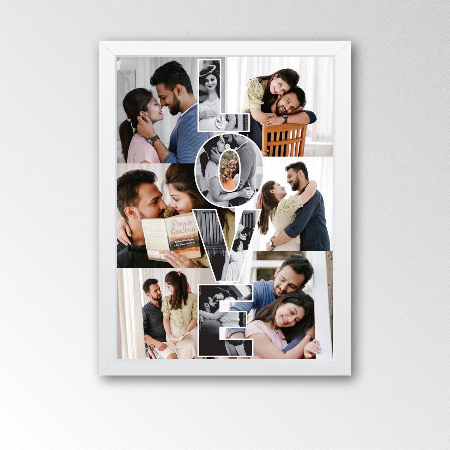 Unique Love-Themed Collage Frame for Special Memories