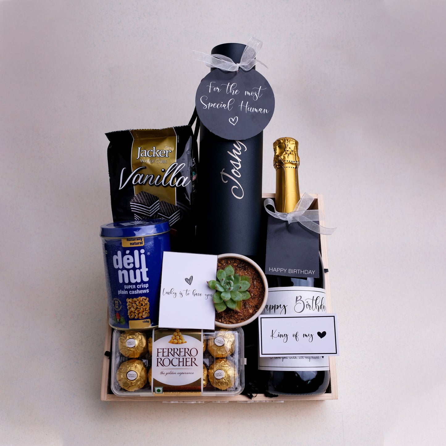 Packaged in Premium Wooden Tray | Regally Presented