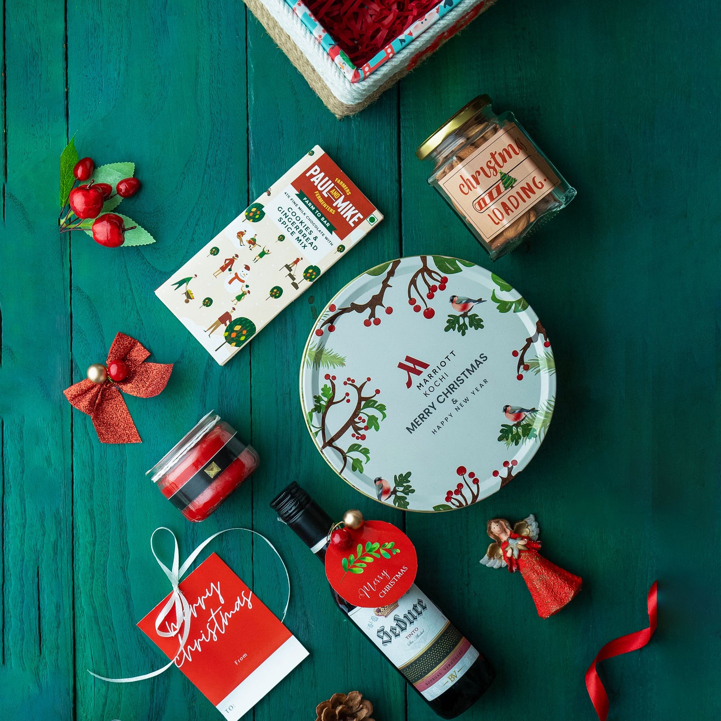 Packaged in Premium Christmas themed Hamper Box or Wooden Tray | Gourmet Delights in Festive Packaging