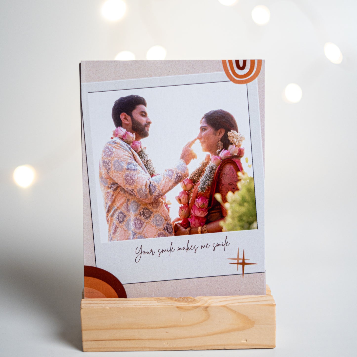 Personalized Polaroids with Wooden Stand: Custom Prints with Personal Messages