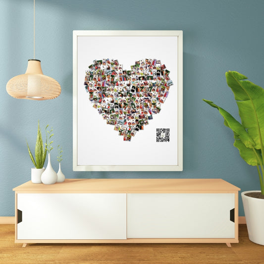 Romantic Photo Mosaic Frame with Multiple Pictures