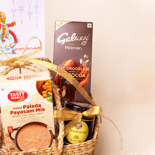 Premium Kerala Thiruvonam Hamper | Galaxy Fusion Dark Chocolate Bar | Indulgent Onam Treat