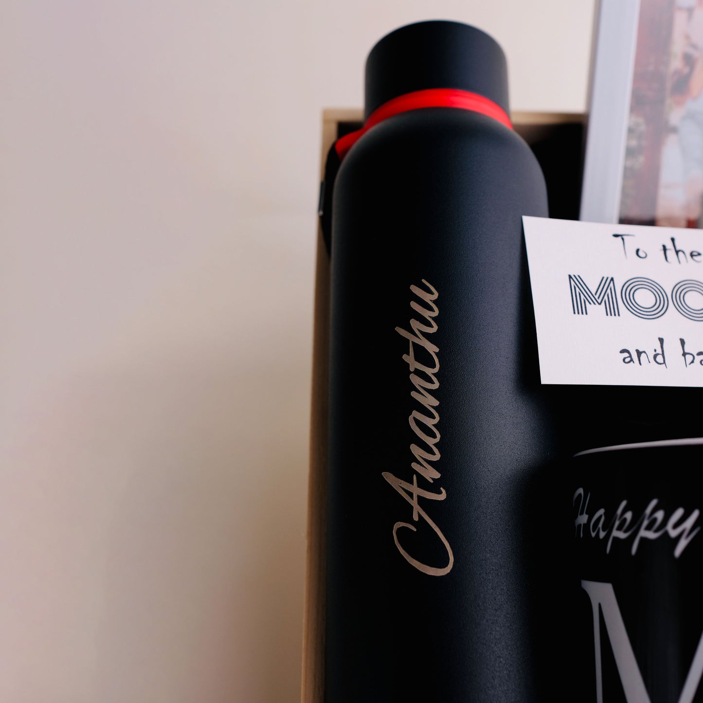 To the Moon and Back Gift Hamper | Premium Personalised Borosil Thermos - 700ml | Warmth and Love