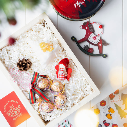 Packaged in Premium Rattan Wooden Tray | Elegant Christmas Presentation