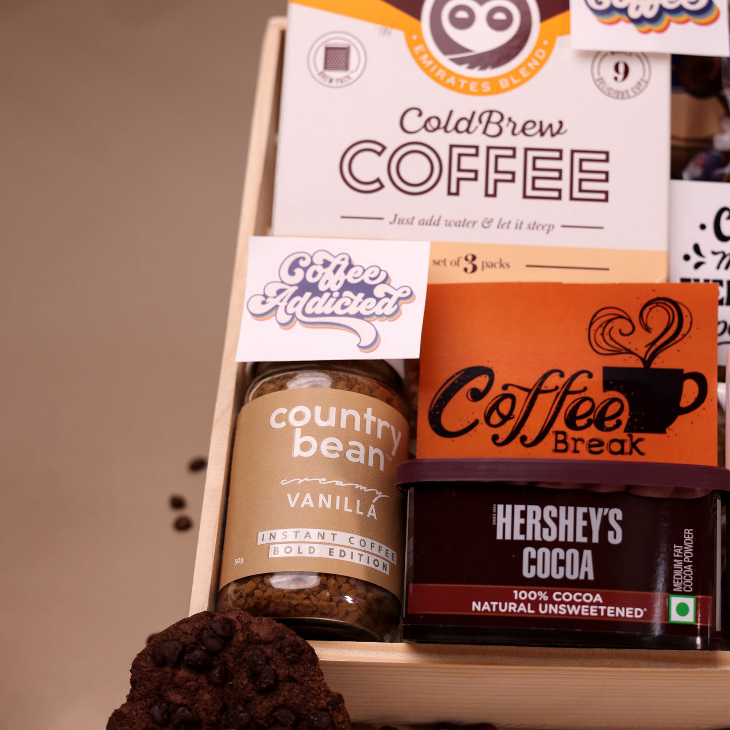 The Coffee Edit Gift Hamper – For Caffeine Enthusiasts & Coffee Lovers | Country Bean Vanilla Instant Coffee | Aromatic Delight