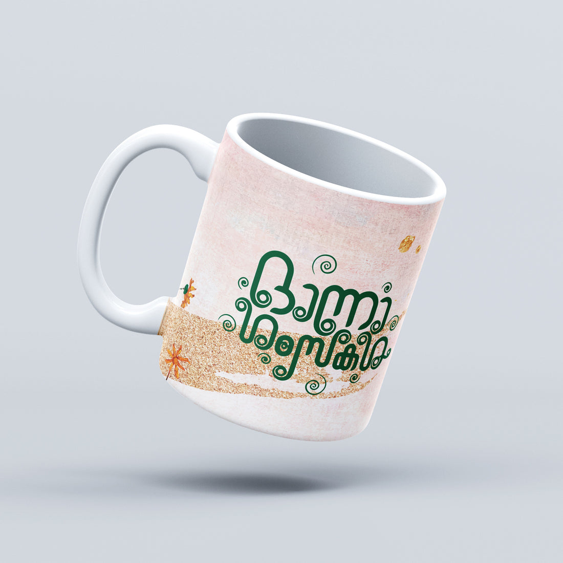 Daisy Onashamsakal Ceramic Mug – Festive Gift for Onam in Kerala | Eternal Flowers