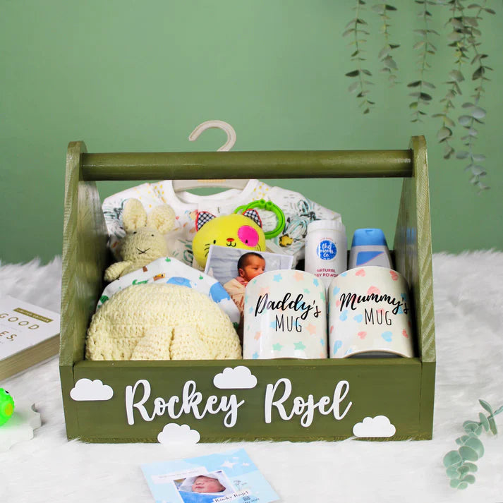 Tiny Miracles Gift Crate – Newborn Baby Gift Box | Eternal Flowers Kerala