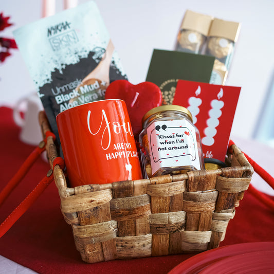 Endless Love Valentine's Day Gift Hamper with Personalized Mug, Chocolates, Candles & Skincare