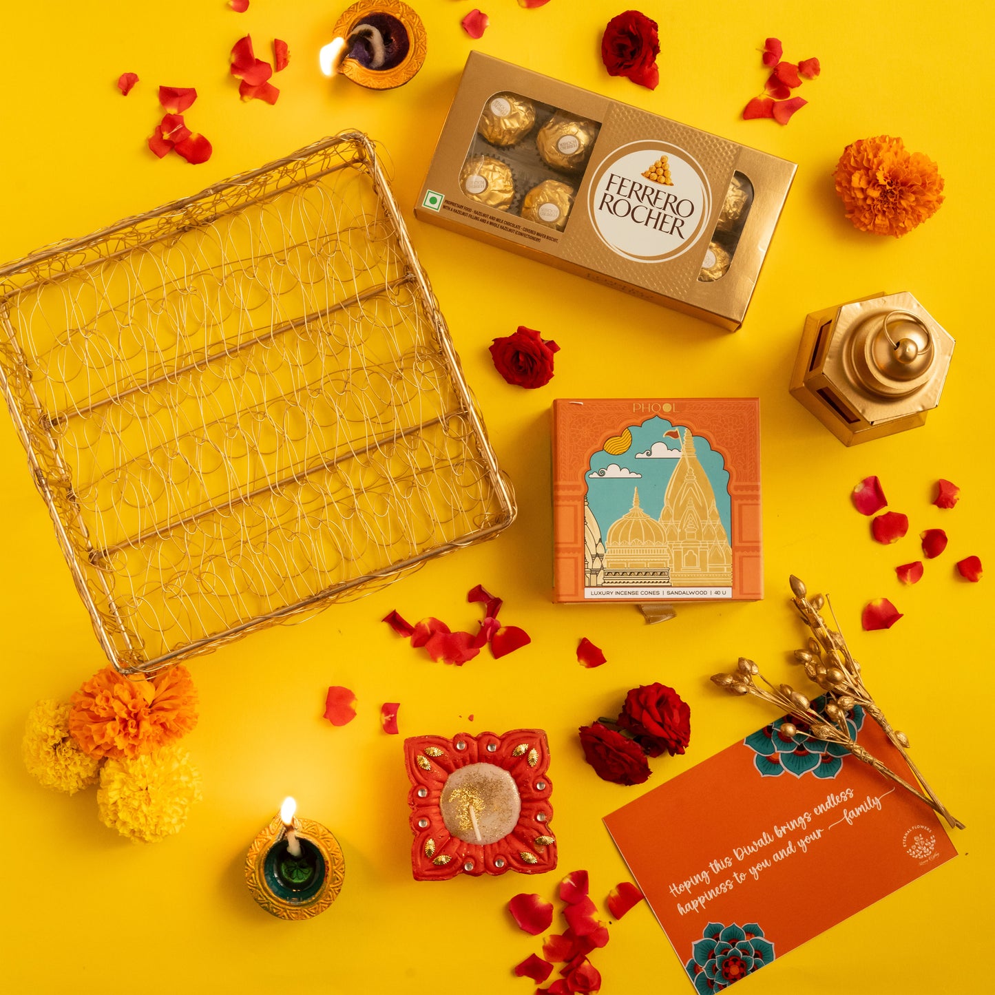 Packaged in Premium Gold Textured Wire Mesh Tray | Elegant Presentation