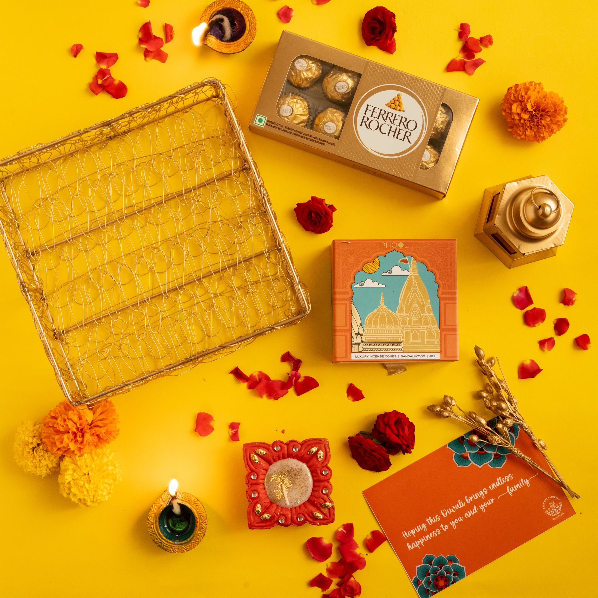 Packaged in Premium Gold Textured Wire Mesh Tray | Elegant Presentation