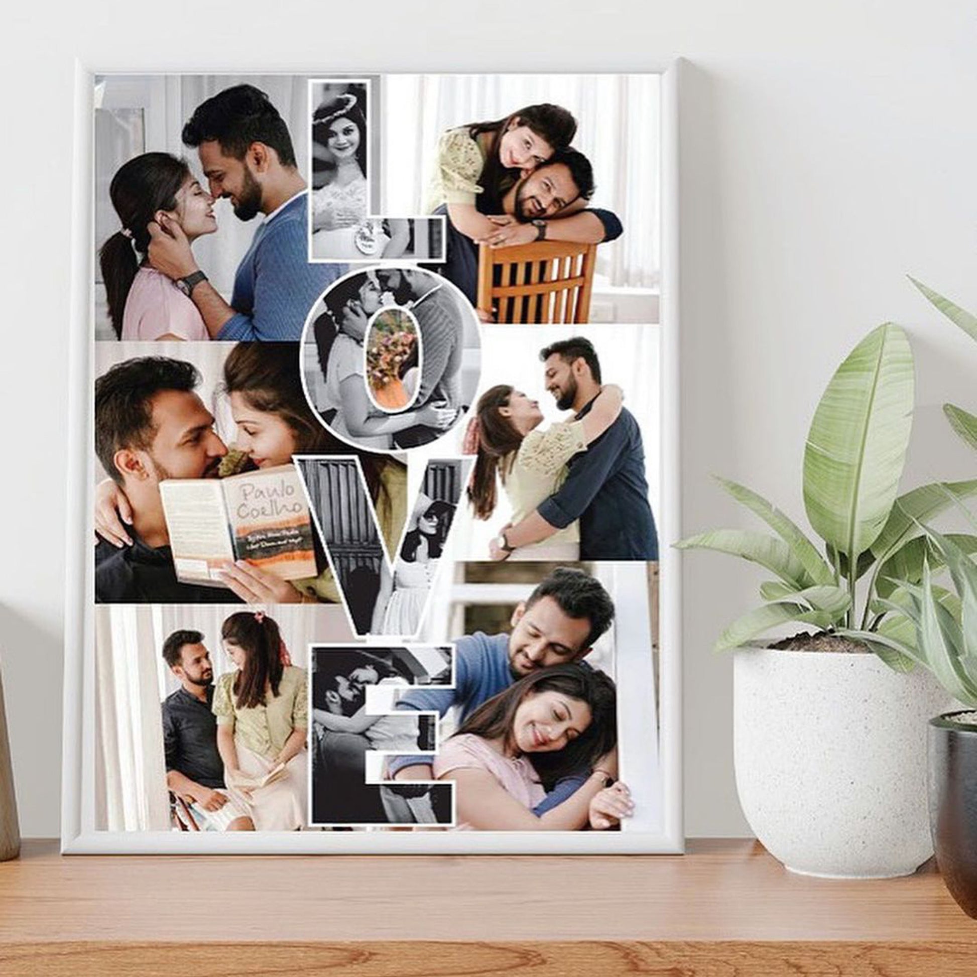 Forever Love Collage Frame Romantic Photo Collage Frame Eternal Flowers