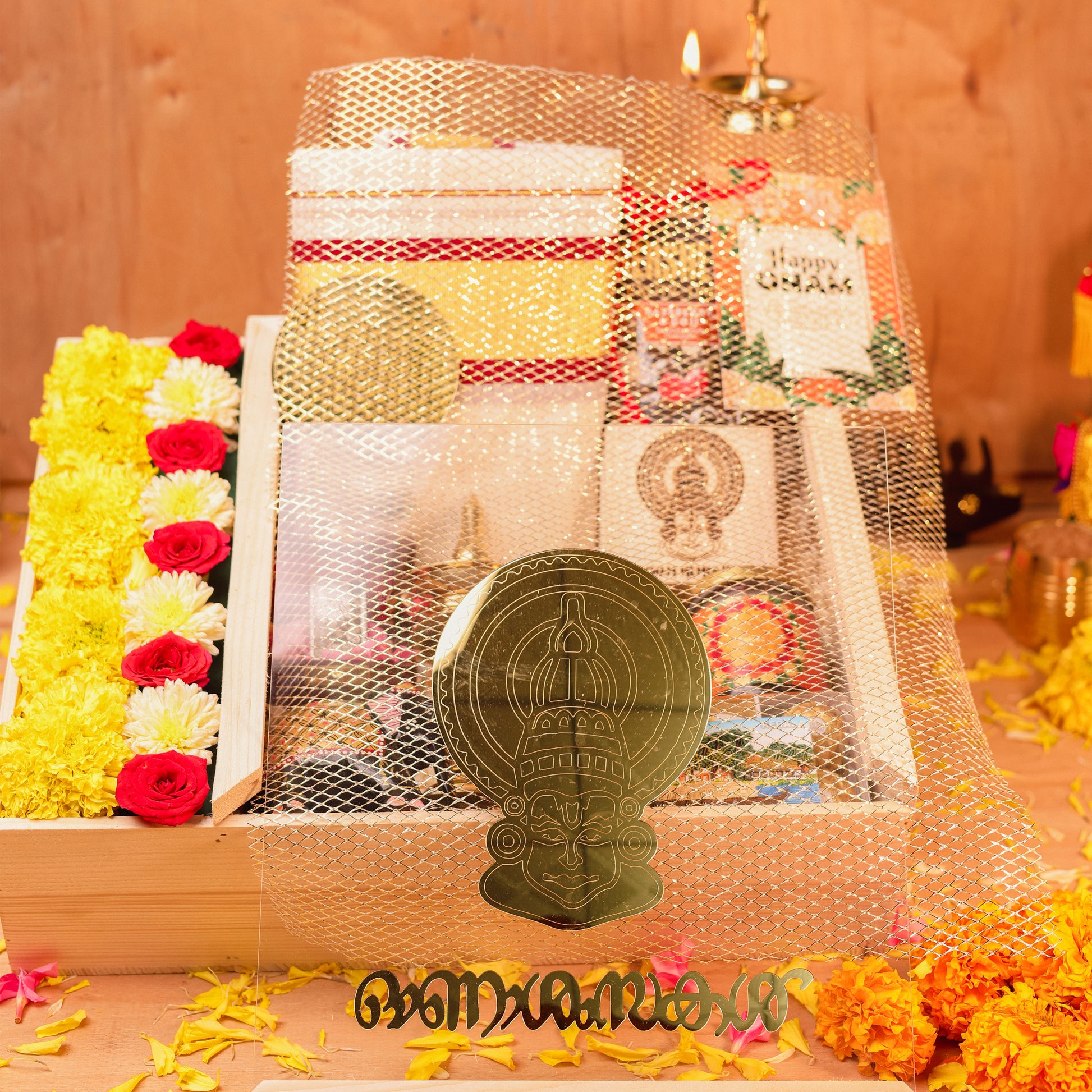 Premium Kerala Onam Gift Hamper | Packaged in Premium Wooden Box | Elegant Onam Presentation
