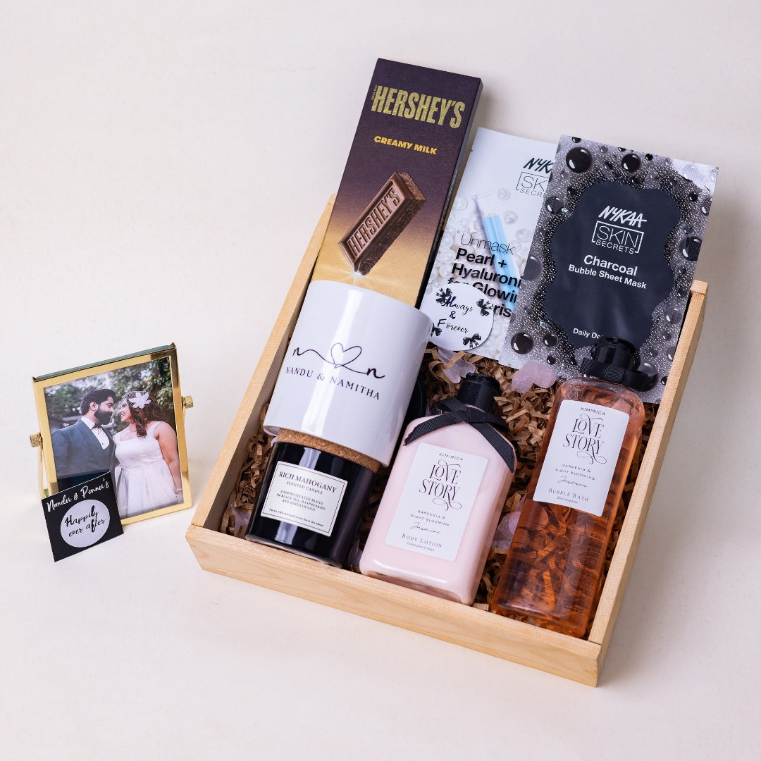 Love Story Gift Hamper – Romantic Self-Care & Couple's Gift Set