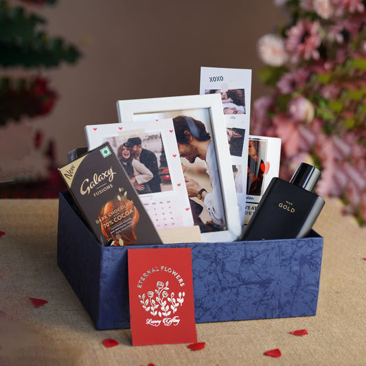 Love’s Embrace Valentine's Day Gift Hamper with Perfume, Chocolates & Personalized Keepsakes